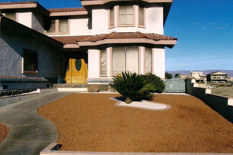Beautiful House with Plant and Small Rocks Design — Bullhead City, AZ — Rim Country's Rock N Yard