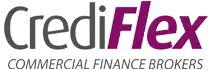 A logo for a company called crediflex commercial finance brokers.