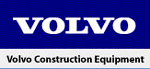 The volvo construction equipment logo is on a blue background.