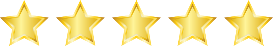 A row of gold stars on a white background.