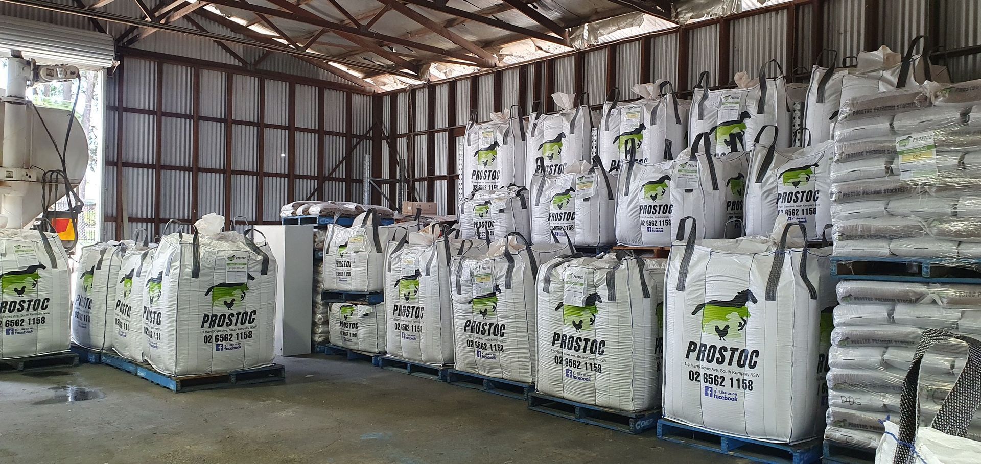 Large Bags Stacked Inside a Warehouse — Prostoc In South Kempsey, NSW