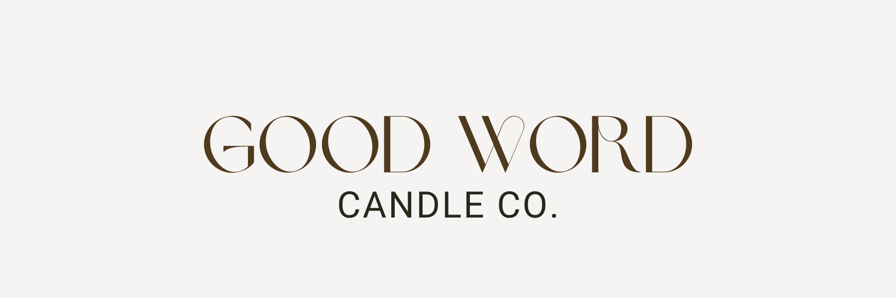 A logo for a candle company called good word candle co.