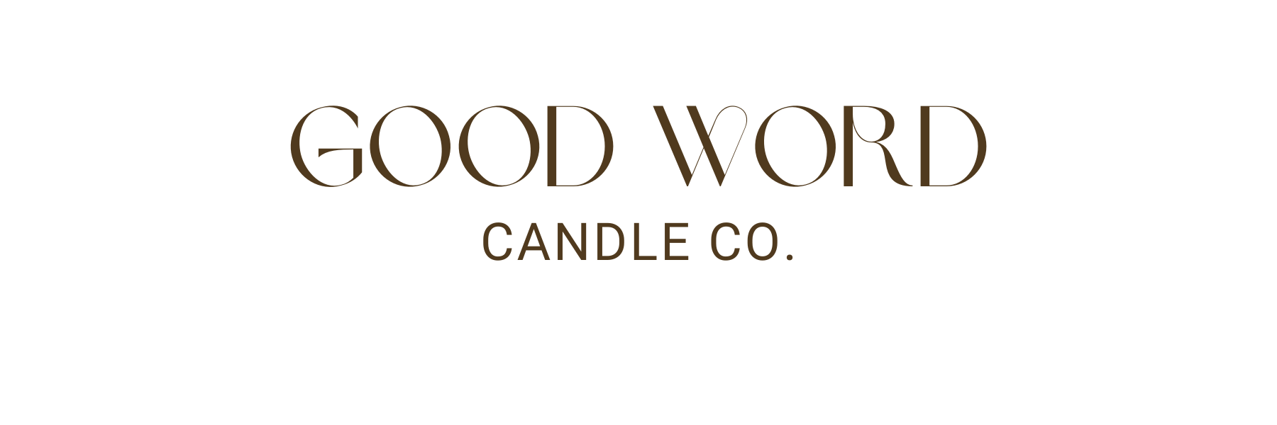 A logo for good word candle co. on a white background