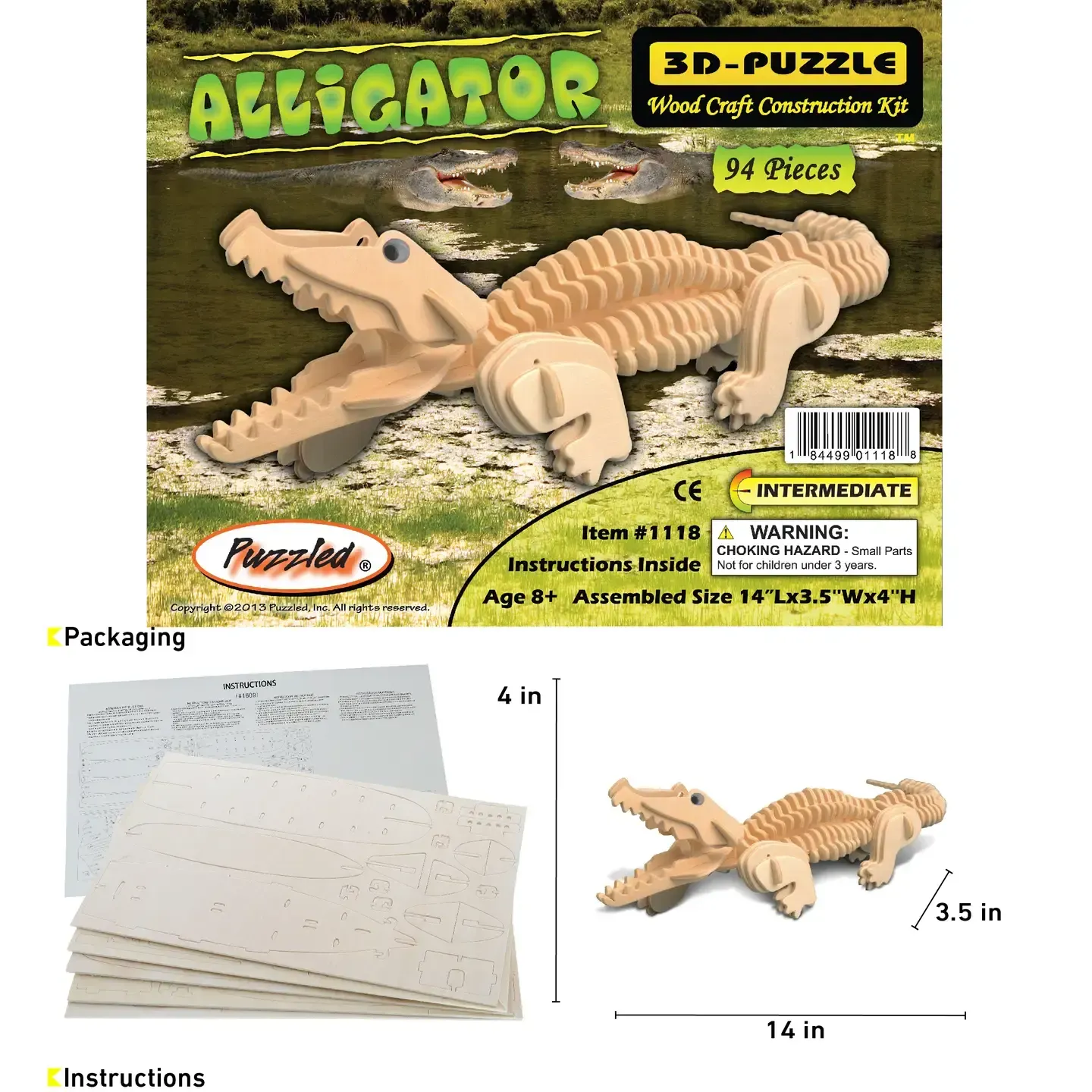 CTG 1118 3D Puzzle Alligator