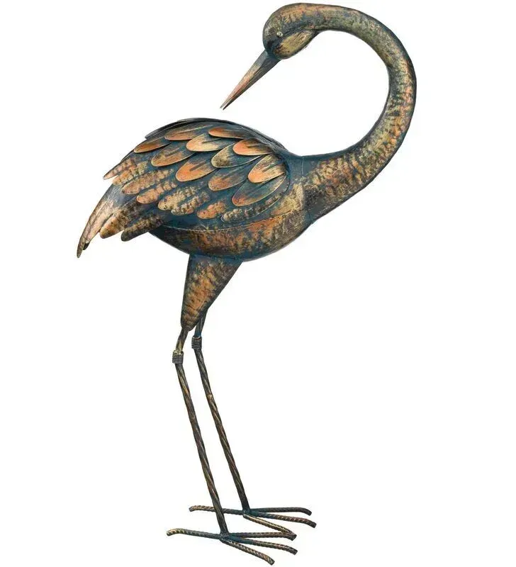 Patina Crane Preening 21.5