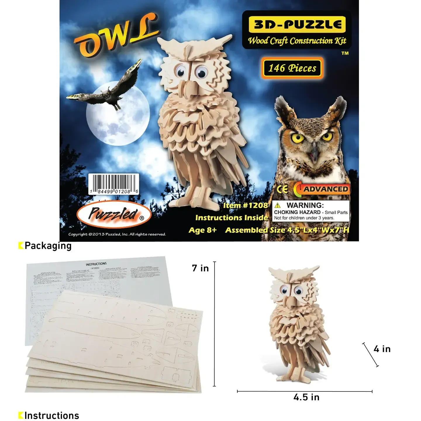 CTG 1208 3D Puzzles Owl