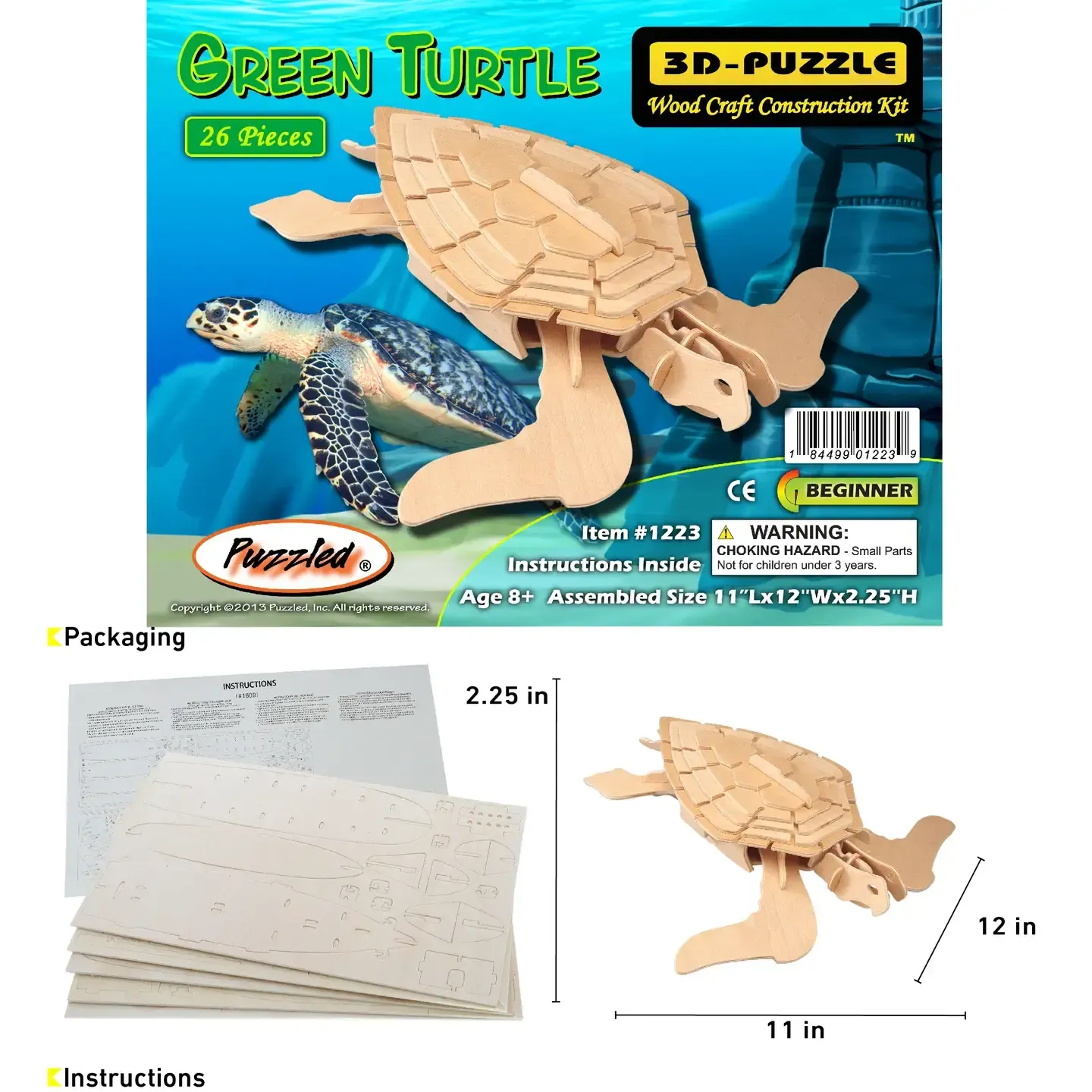 CTG 1223 3D Puzzle Green Turtle