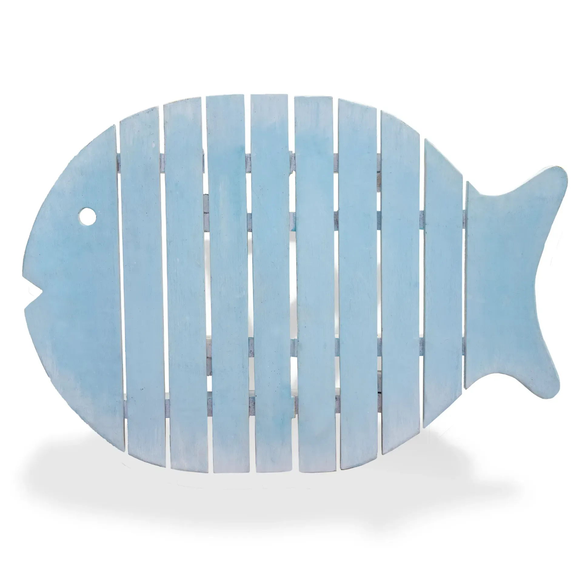 Fish Folding Table Teak Light Blue
