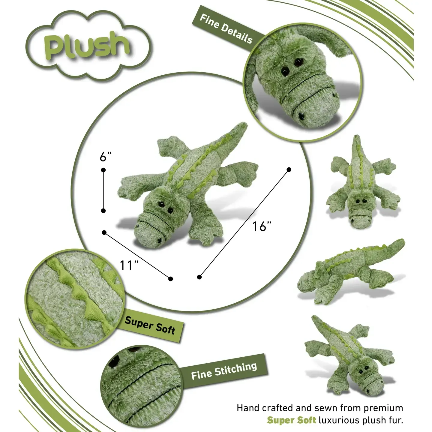Super Soft Plush Alligator Large