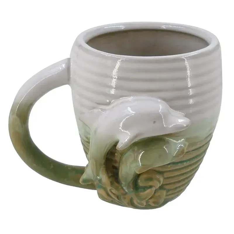 Green Dolphin 3D Stoneware Mug 11.8oz