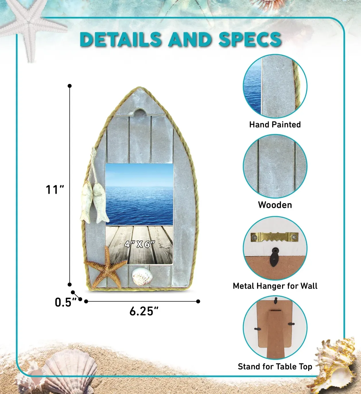 CTG 9455 Nautical Decor - Coastal Boat Frame 4x6