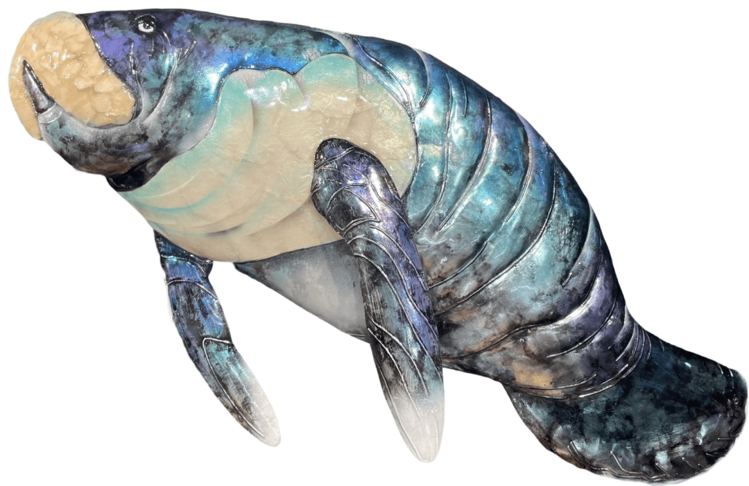 KK BWC-18MA Manatee Capiz Blue Wall Decor