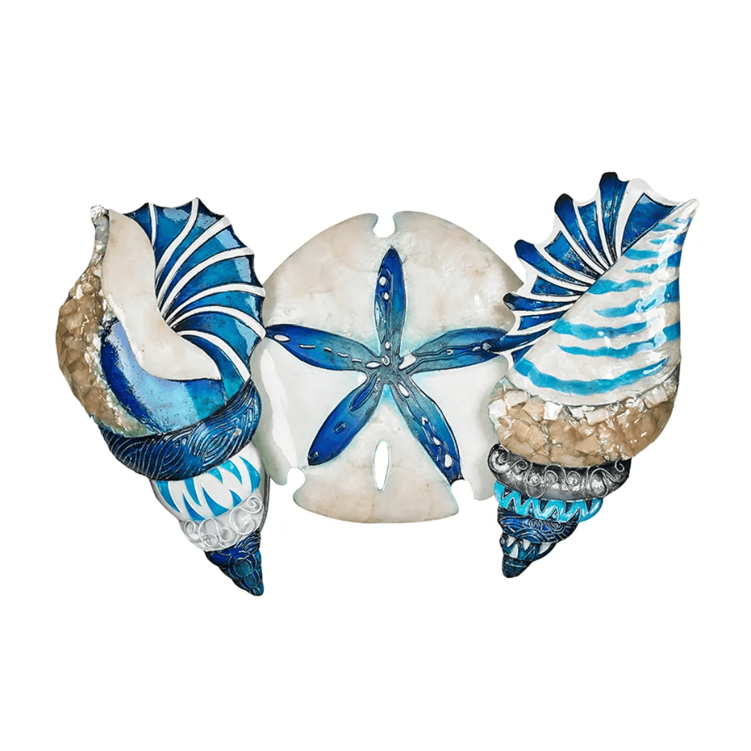 KK BWC-1SD Shells Capiz Blue Wall Art