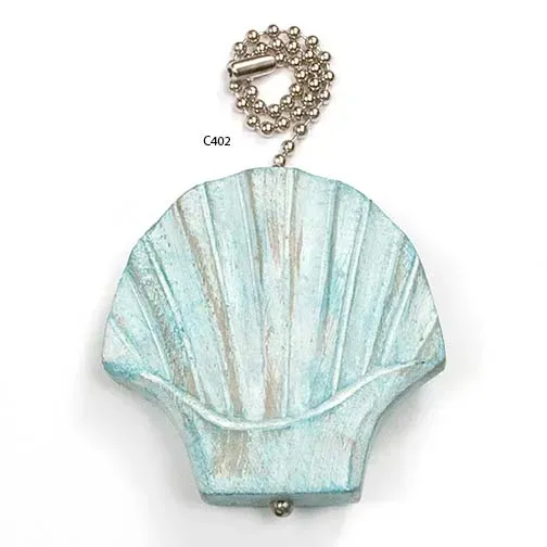 Scallop Shell Aqua Fan Pull