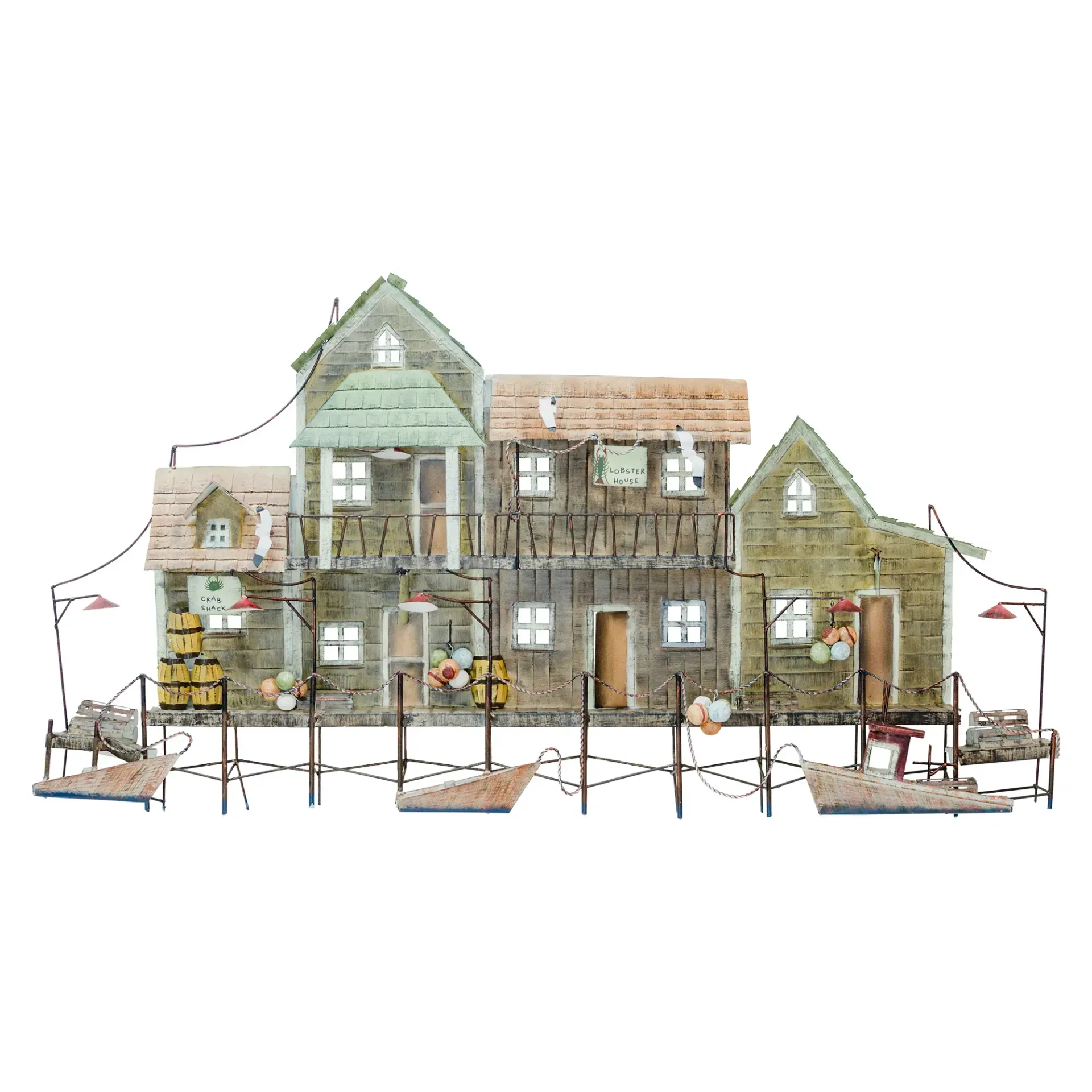 New Sea Village Metal Wall Art