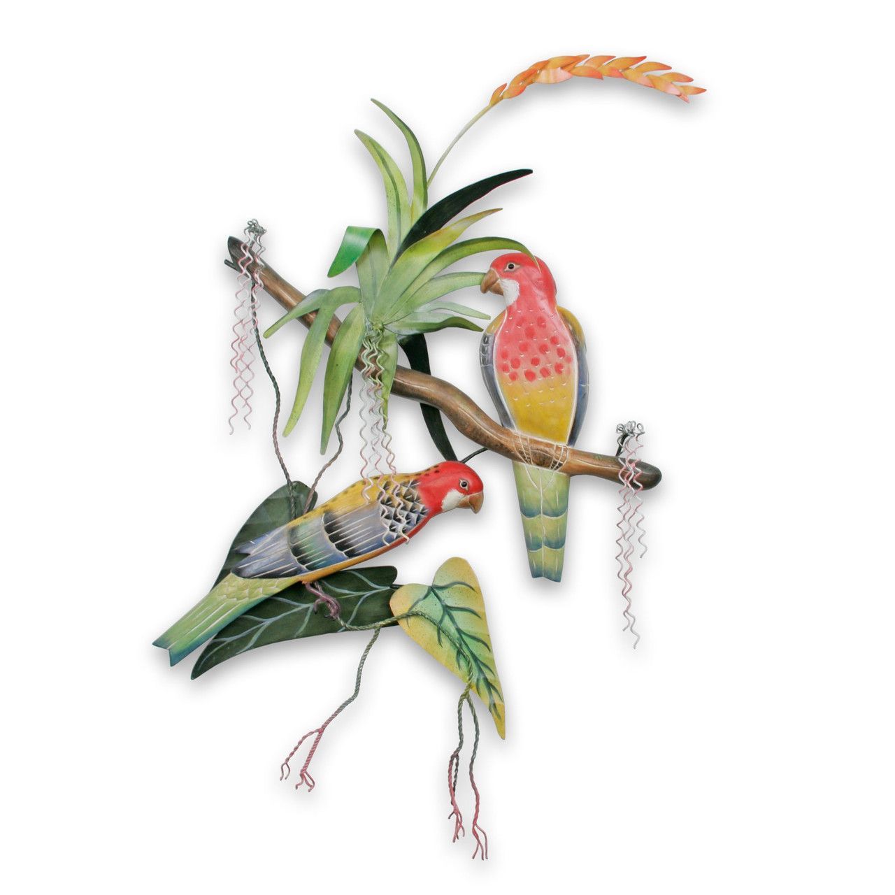 Rosellas Pair W/bromeliads