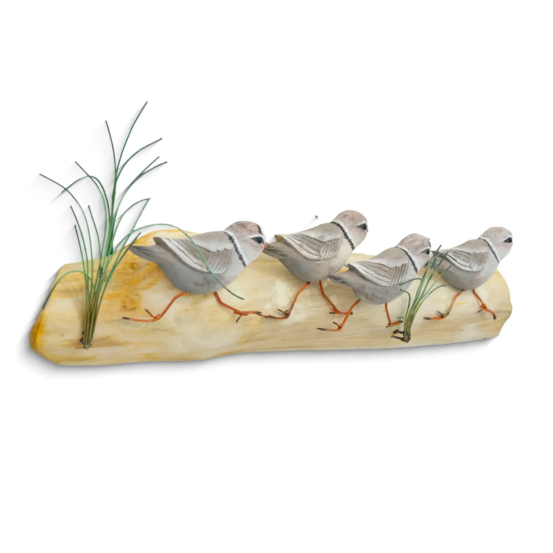 Piping Plover Running Wall (4 Birds)