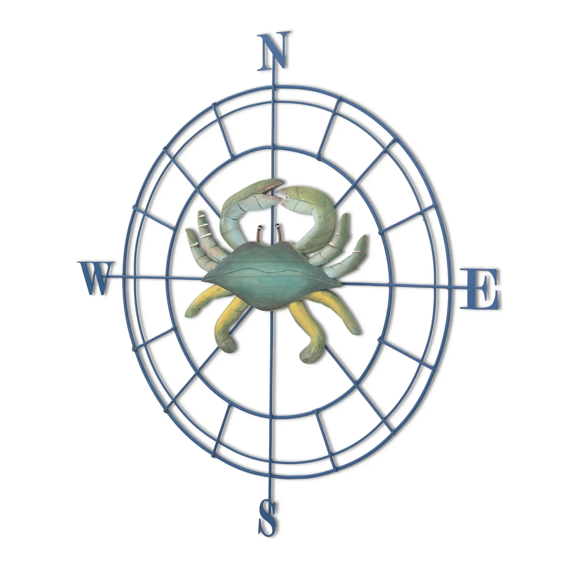Compass - Blue Crab Wood/Metal Wall Art