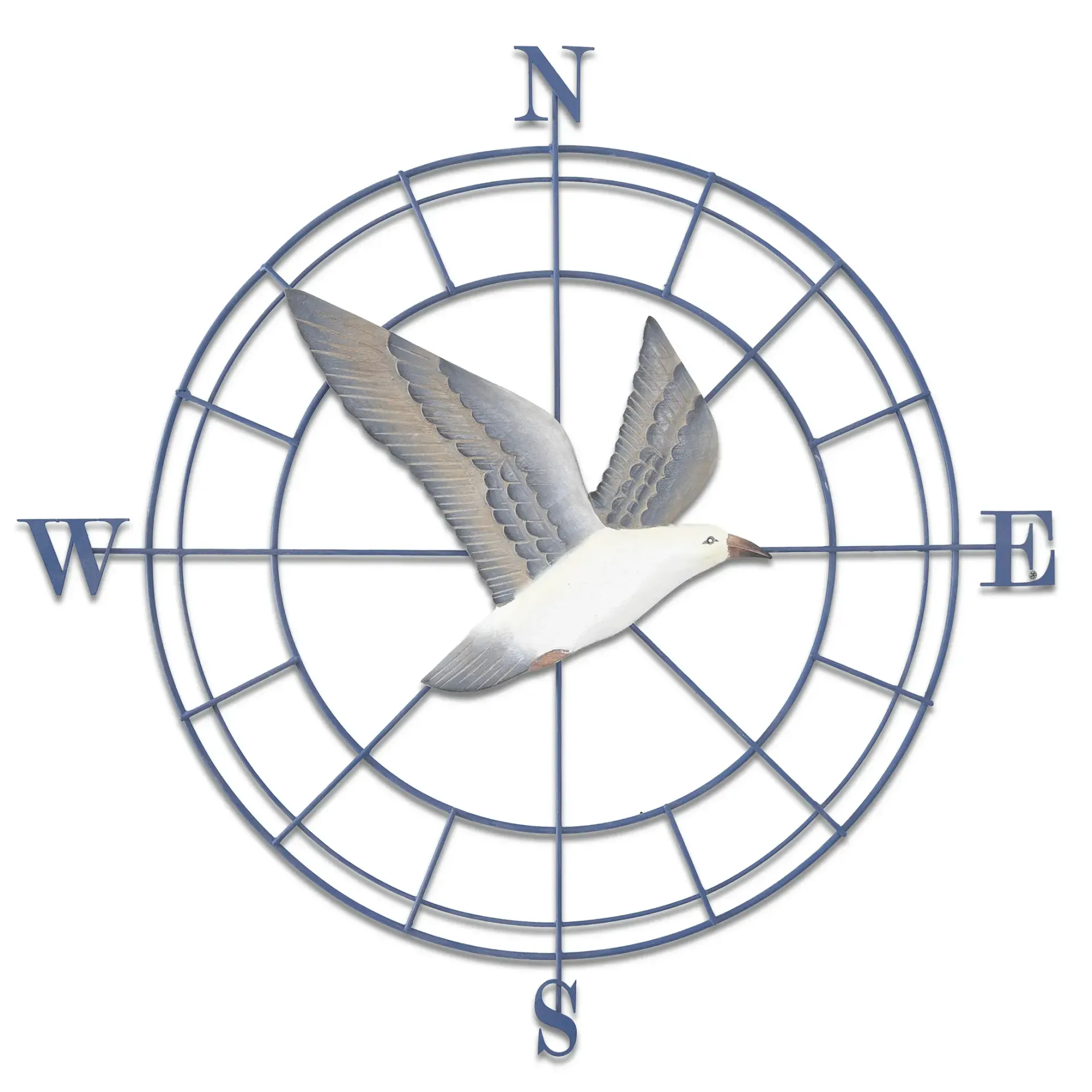 Compass - Flying Seagull Metal/Wood Wall Art