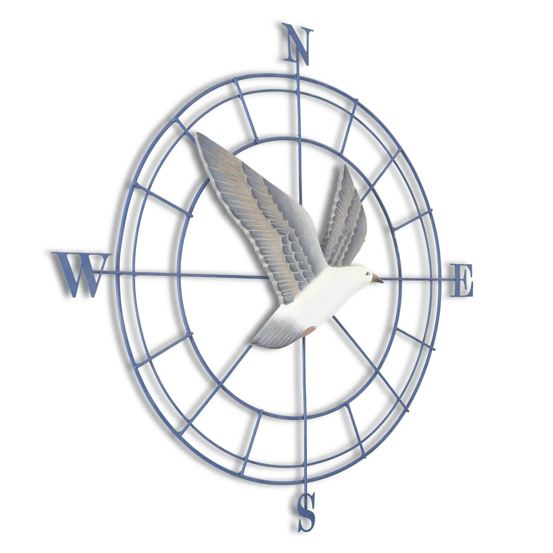 Compass - Flying Seagull Metal/Wood Wall Art