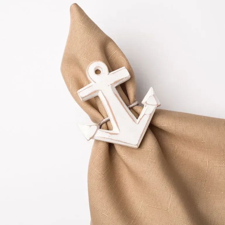 Napkin Ring - Anchor Whitewash Set of 4