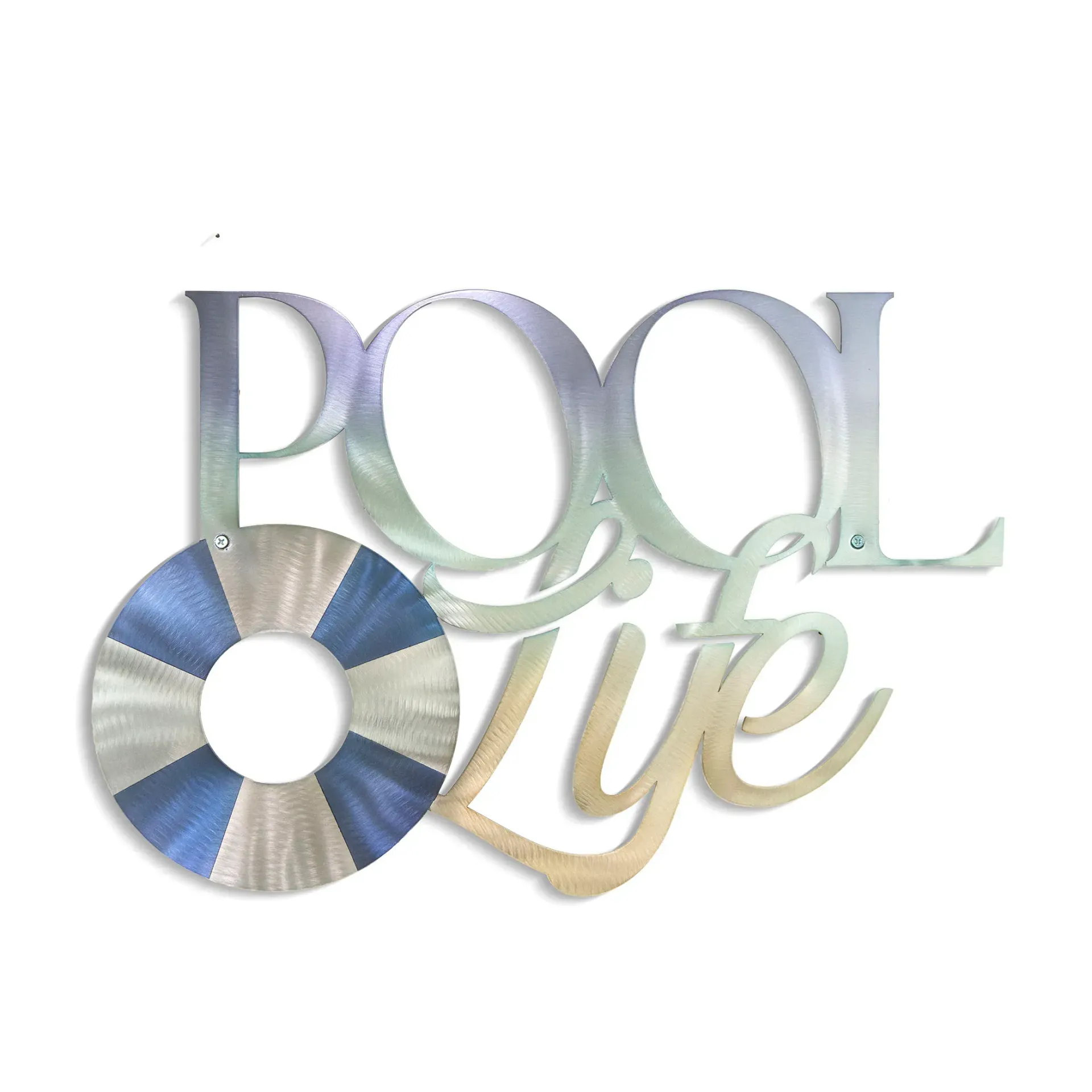 Pool Lifestyle Plaque - Stainless Steel