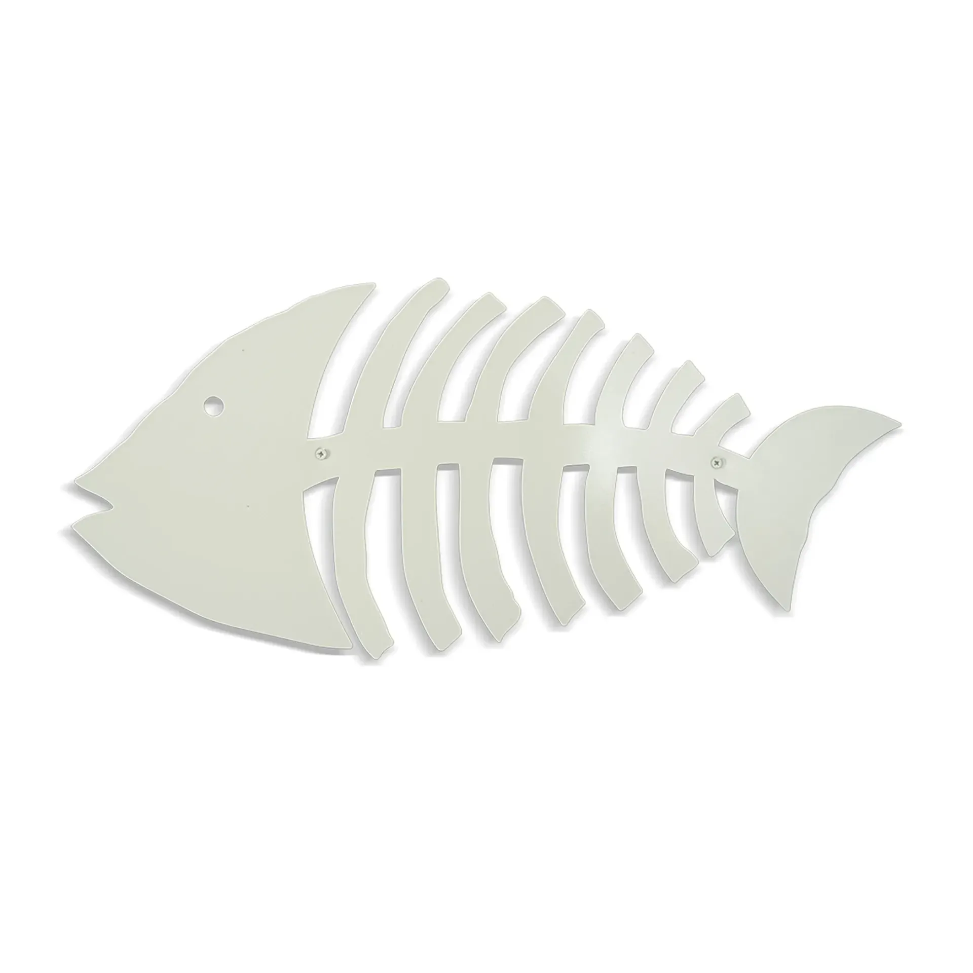 Bone Fish - White Color Metal Wall Art