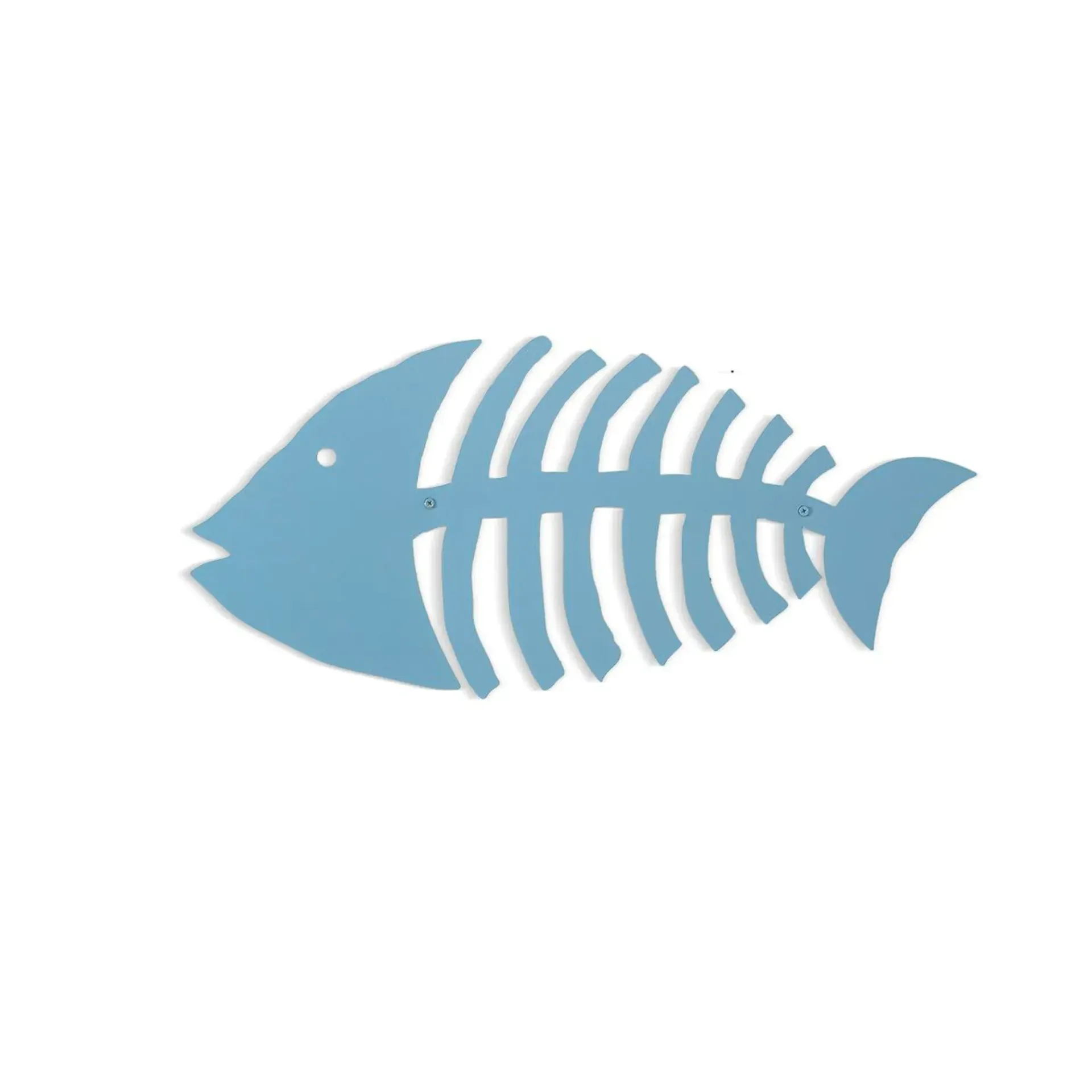 Bone Fish - Blue Color Metal Wall Art