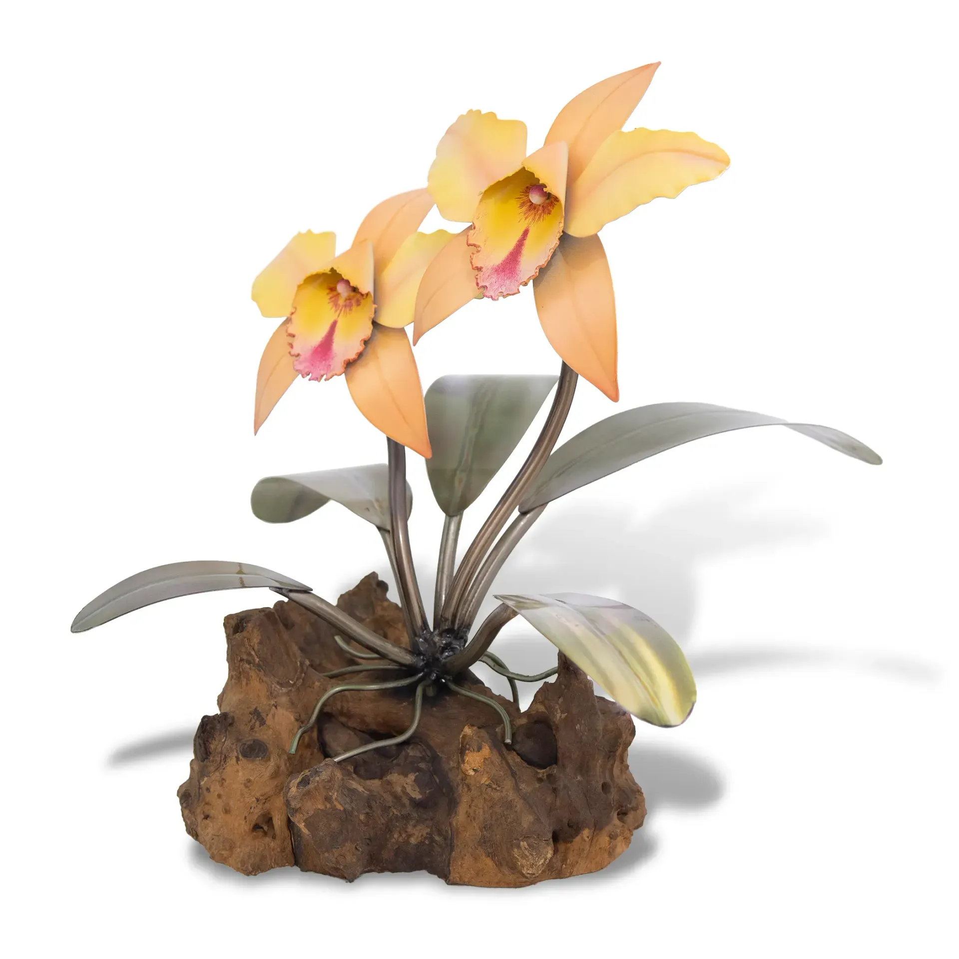 Orchid Tabletop on Gamal Root Base Soft Orange