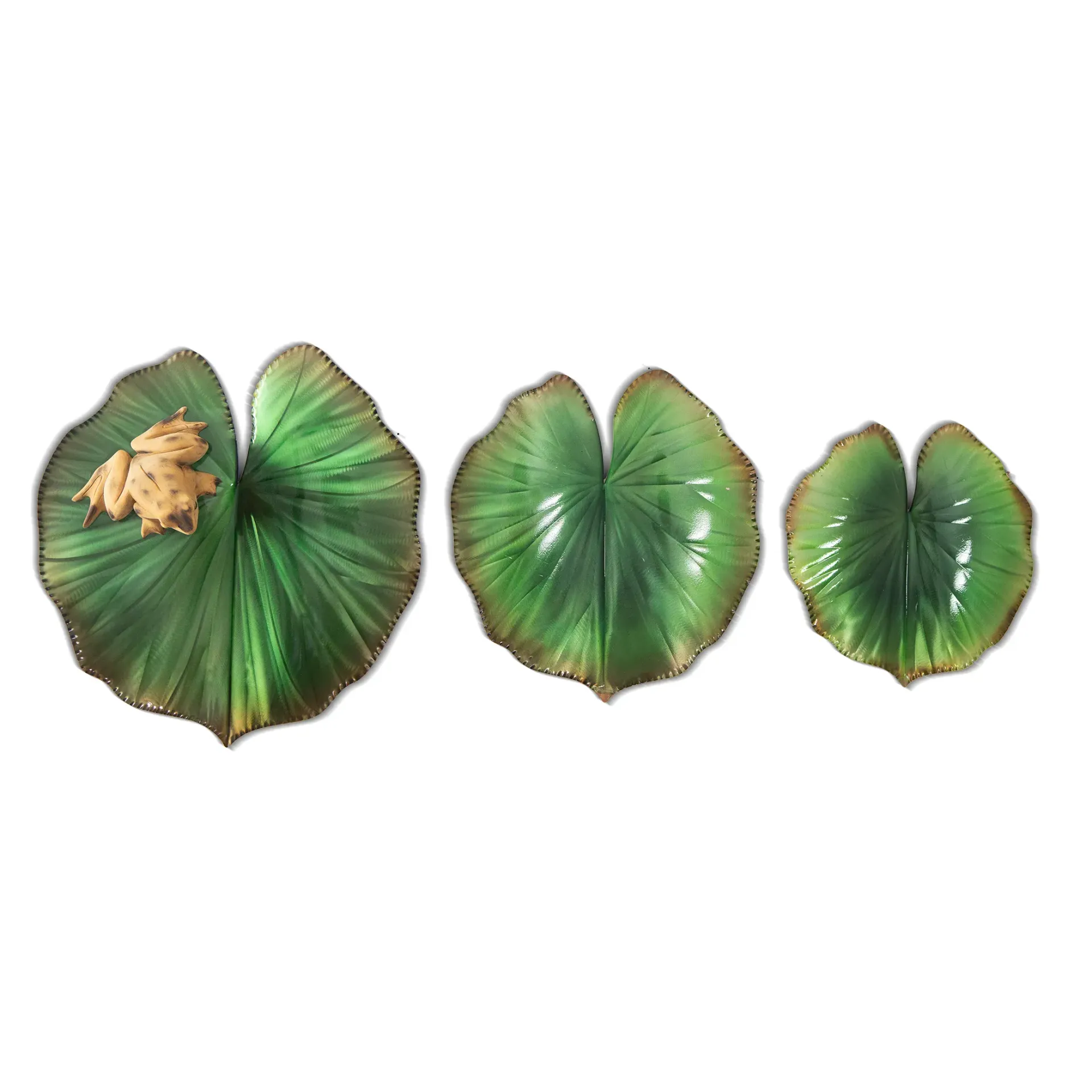 Frog On Lily Pad S/3 - Metal Wall Art