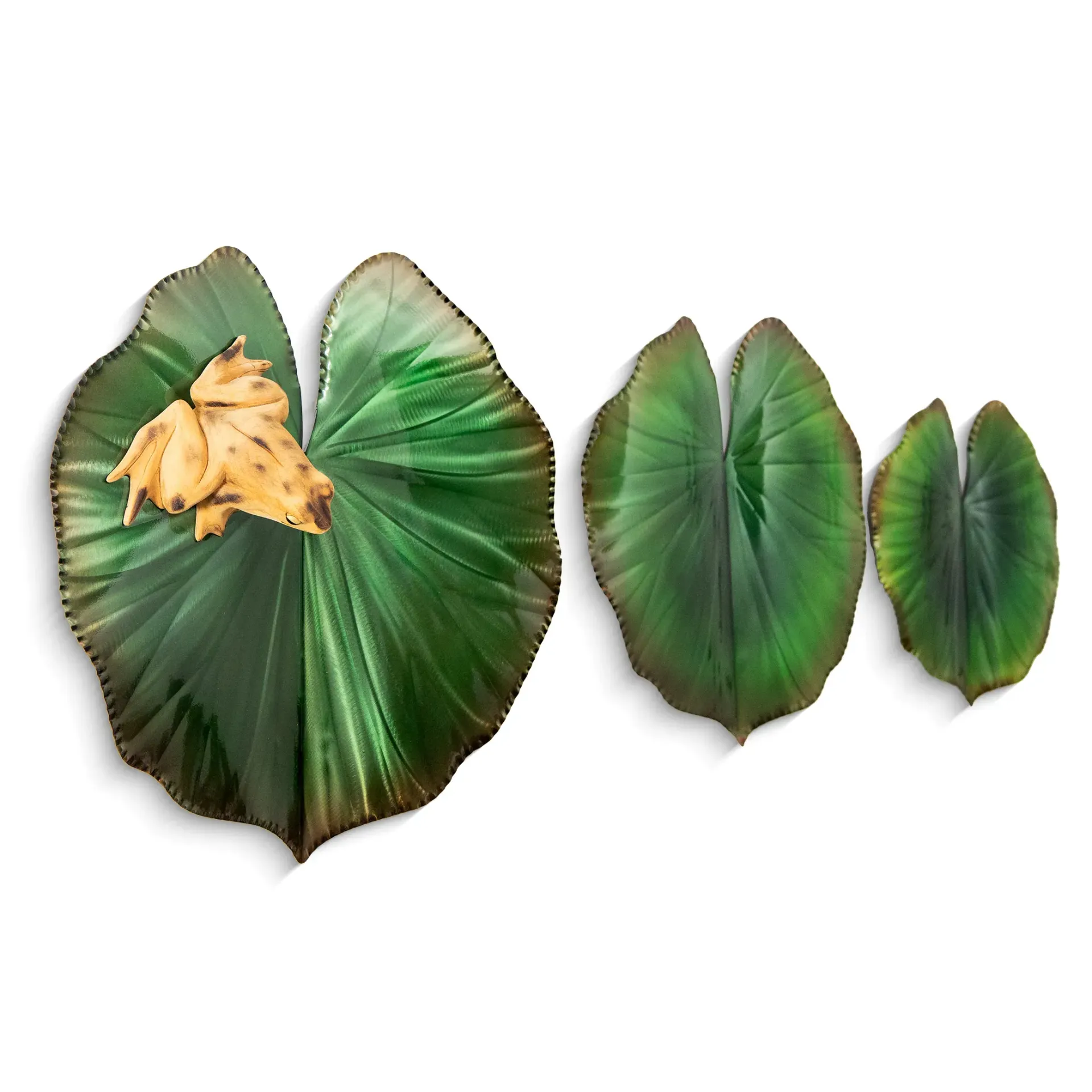 Frog On Lily Pad S/3 - Metal Wall Art