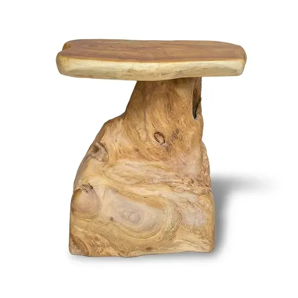 Mushroom Stool Teak Nat