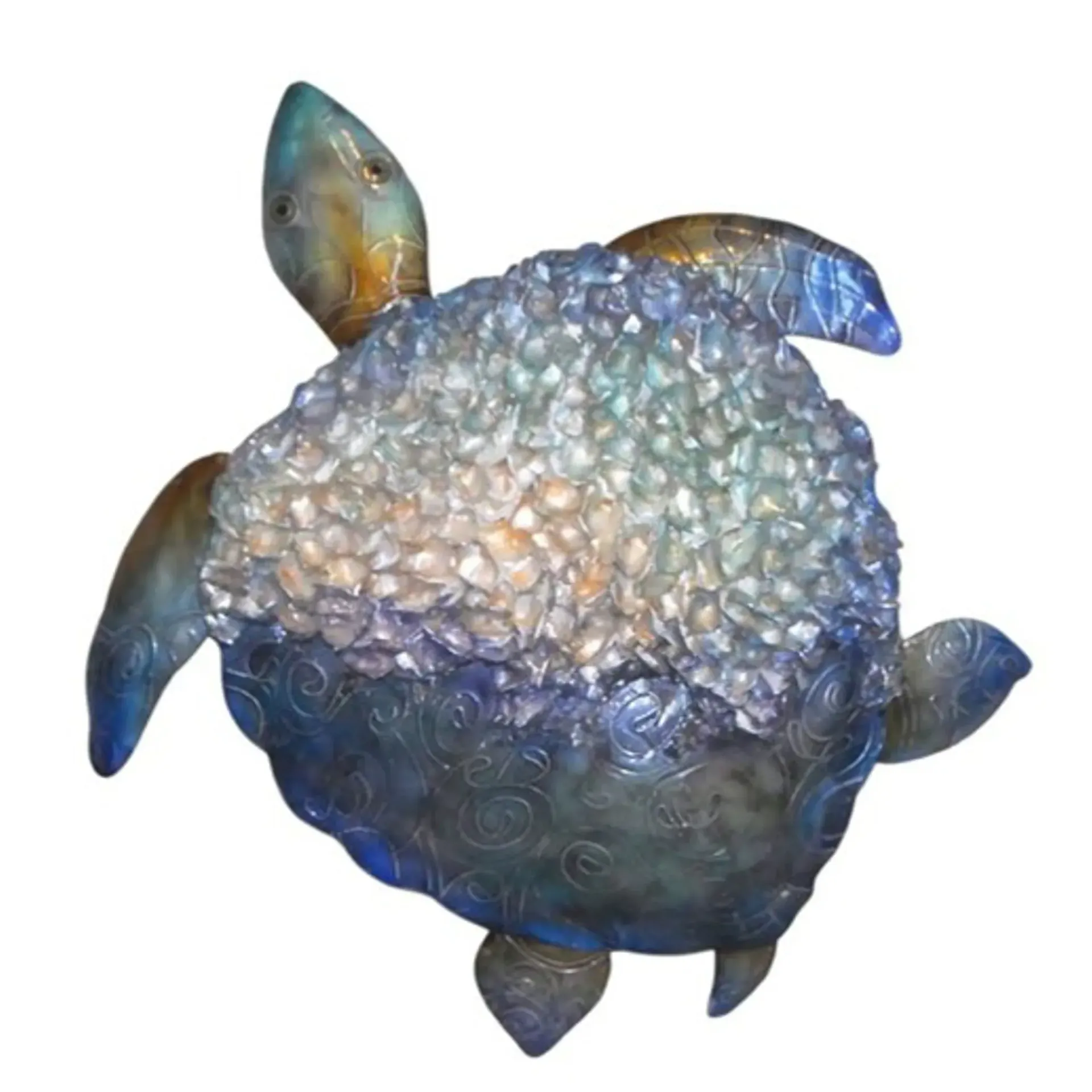 Capiz Turtle Med Ruffled Metal WD