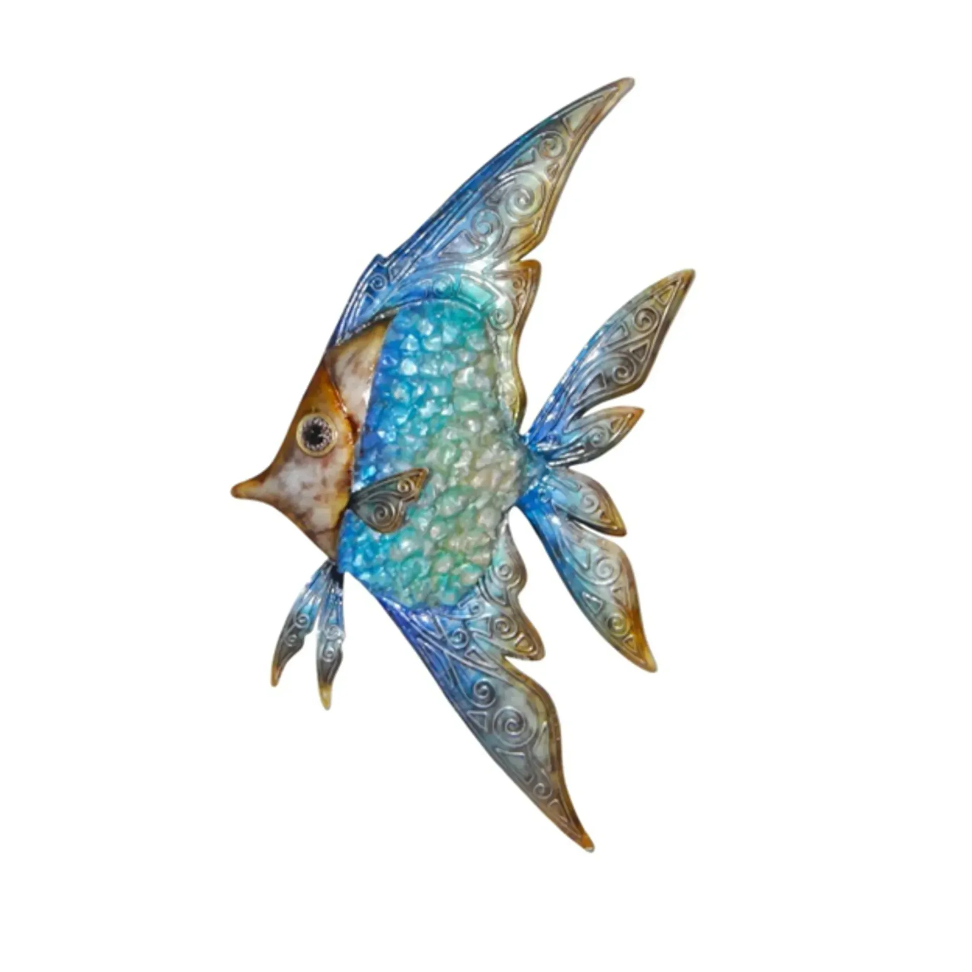 Capiz Bannerfish Ruffled Metal WD