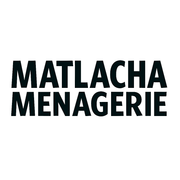 Black text reading “MATLACHA MENAGERIE” on a white background