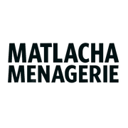 Black text reading “MATLACHA MENAGERIE” on a white background