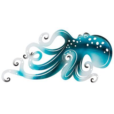 26″ W x 20″ H Powder Coated Laser Cut Metal Wall Octopus