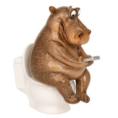 Hippo on Toilet