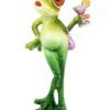 6 Inches High Lady Frog Holding a Cocktail