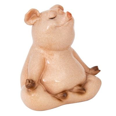 Meditating Pig Figurine