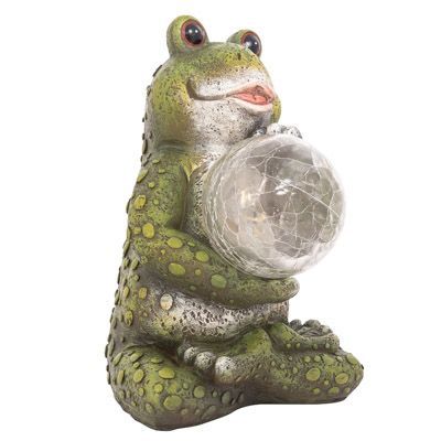 8 1/2 Inches High Frog Solar Light Figurine