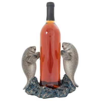 7 Inches High Twin Manatees Bottle Holder