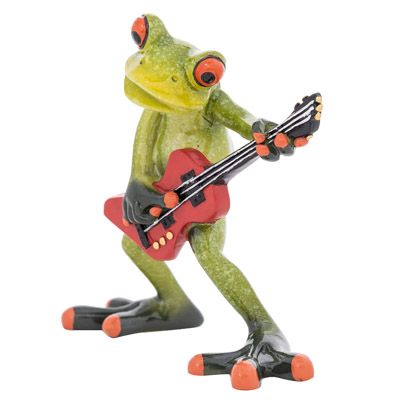 6 Inches High Guitar Playing Frog Figurine