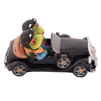 6 1/4 Inches Long Frog Couple in Convertible Car