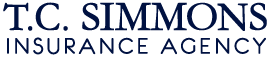 The logo for t.c. simmons insurance agency