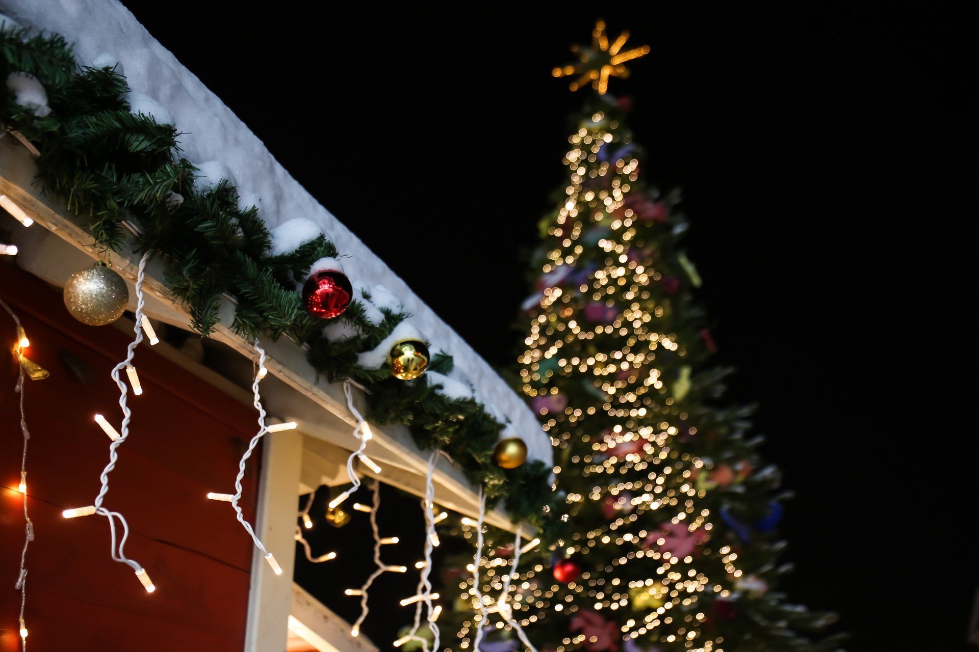 christmas decorations on a home