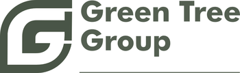 A dark green logo consisting of a stylized 