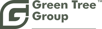 A dark green logo consisting of a stylized 