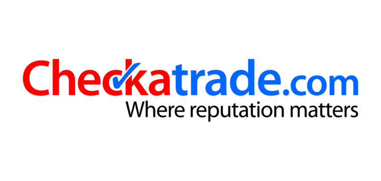The checkatrade.com logo is red and blue and says where reputation matters.
