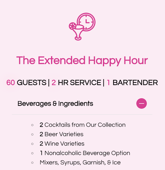 The Extended Happy Hour package